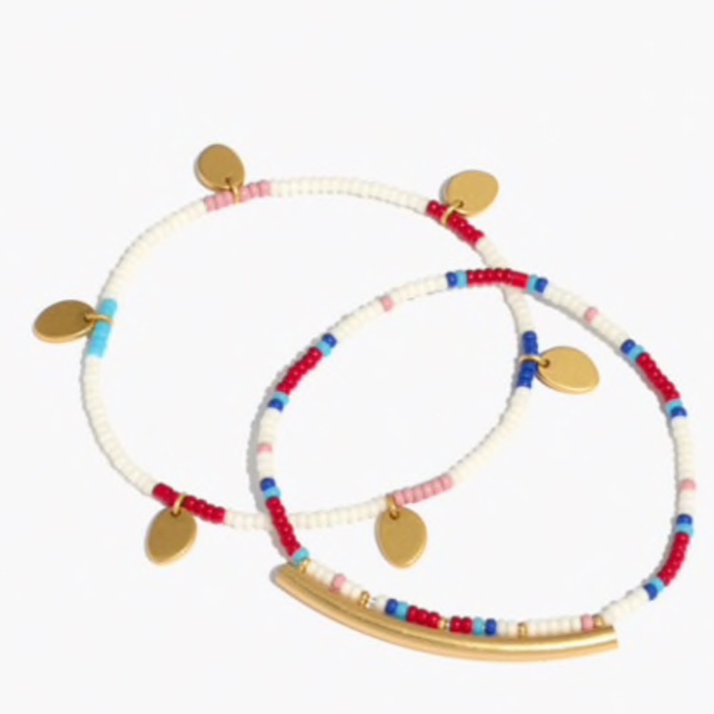 Madewell Two-Pack Seed Bead Charm Bracelets